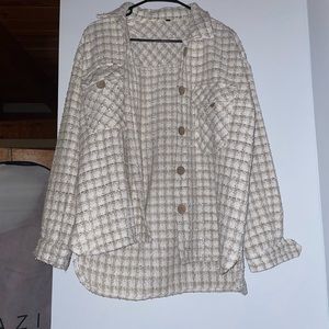 Oversized plaid jacket